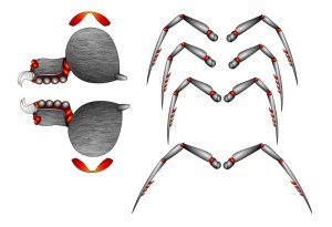 Redback Paper Miniature Hugh Spider WIP1