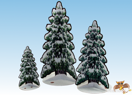 Snowy Paper Pine Trees