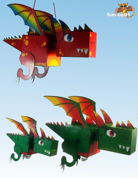 Dragon Papercraft Live Build Christmas Colors S01